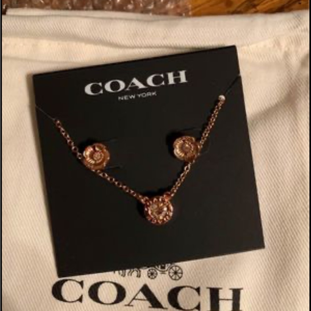 Coach ears rings and necklace new never worn